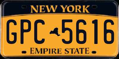 NY license plate GPC5616