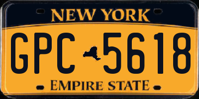 NY license plate GPC5618