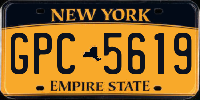 NY license plate GPC5619