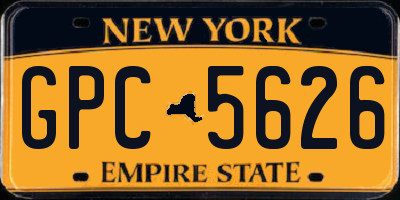 NY license plate GPC5626