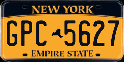 NY license plate GPC5627