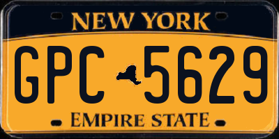 NY license plate GPC5629