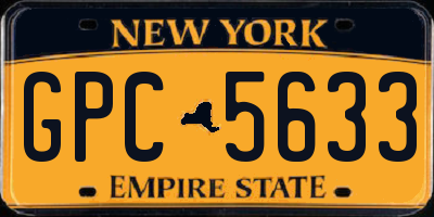 NY license plate GPC5633