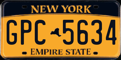 NY license plate GPC5634