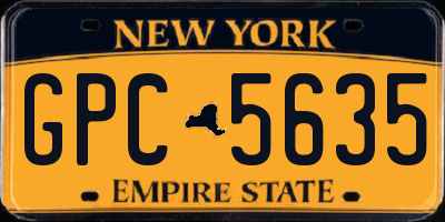 NY license plate GPC5635
