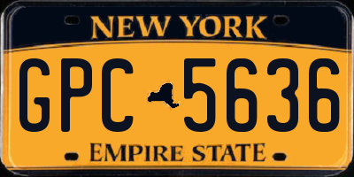 NY license plate GPC5636