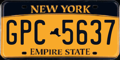 NY license plate GPC5637