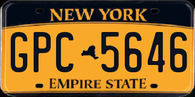 NY license plate GPC5646