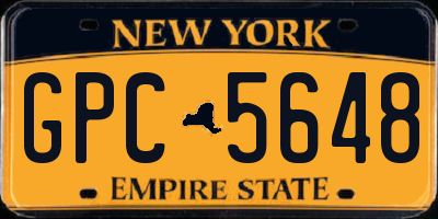 NY license plate GPC5648