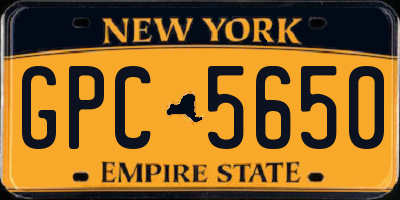 NY license plate GPC5650