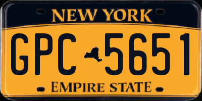 NY license plate GPC5651