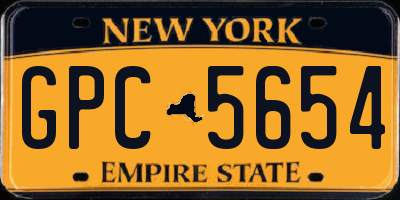 NY license plate GPC5654