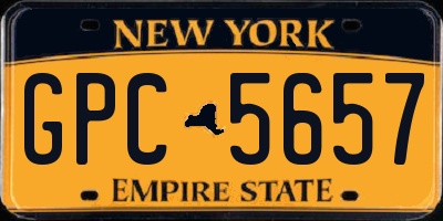 NY license plate GPC5657