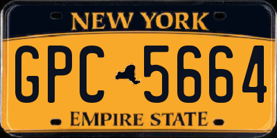 NY license plate GPC5664
