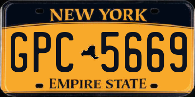 NY license plate GPC5669