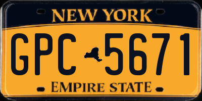 NY license plate GPC5671