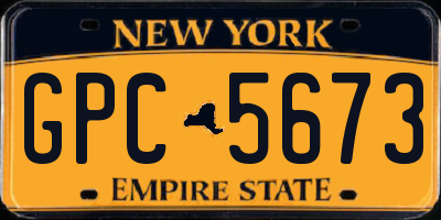 NY license plate GPC5673