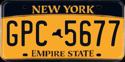 NY license plate GPC5677