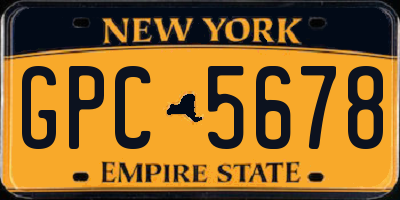 NY license plate GPC5678