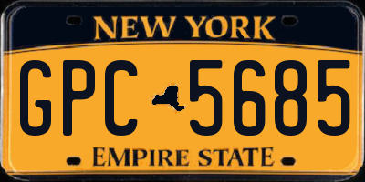 NY license plate GPC5685