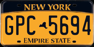 NY license plate GPC5694