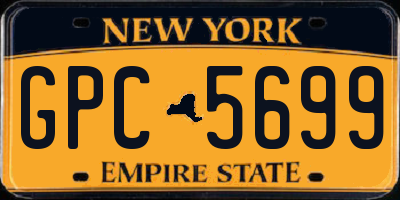 NY license plate GPC5699