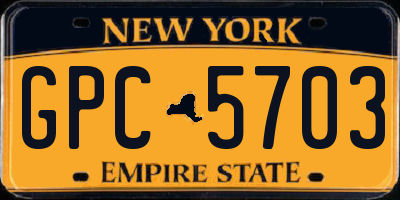 NY license plate GPC5703