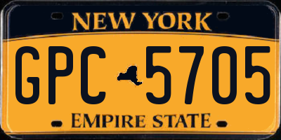 NY license plate GPC5705