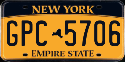 NY license plate GPC5706