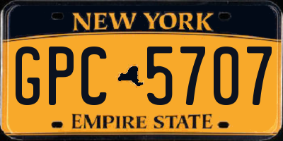 NY license plate GPC5707