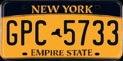 NY license plate GPC5733