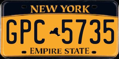 NY license plate GPC5735