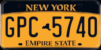 NY license plate GPC5740