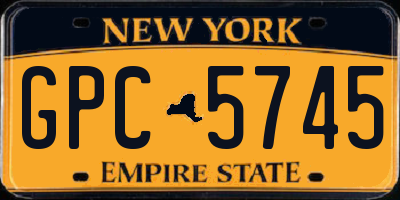 NY license plate GPC5745