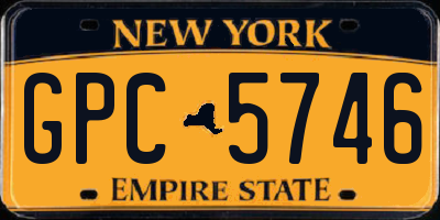 NY license plate GPC5746