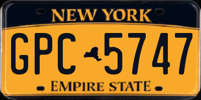 NY license plate GPC5747