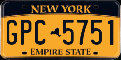 NY license plate GPC5751