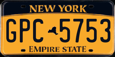 NY license plate GPC5753