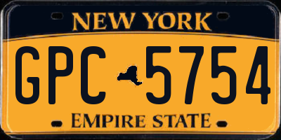 NY license plate GPC5754