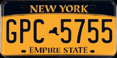 NY license plate GPC5755