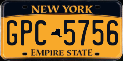 NY license plate GPC5756