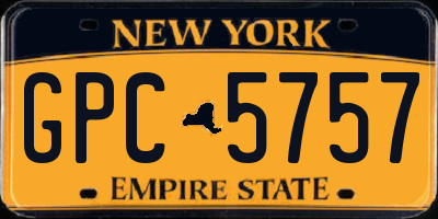 NY license plate GPC5757