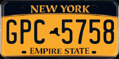 NY license plate GPC5758