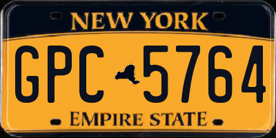 NY license plate GPC5764