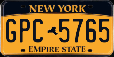 NY license plate GPC5765