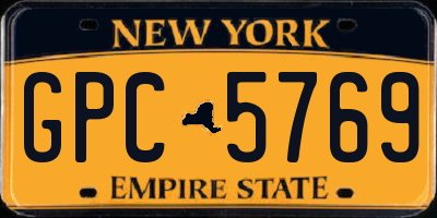NY license plate GPC5769