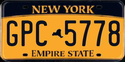 NY license plate GPC5778