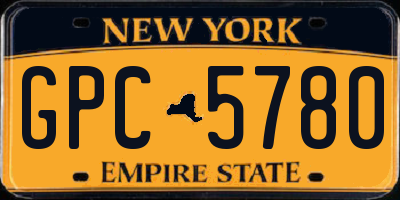 NY license plate GPC5780