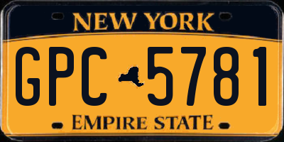 NY license plate GPC5781