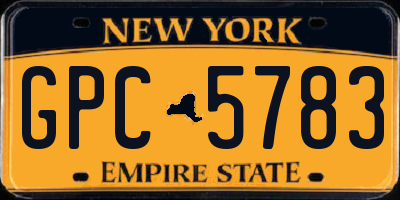 NY license plate GPC5783